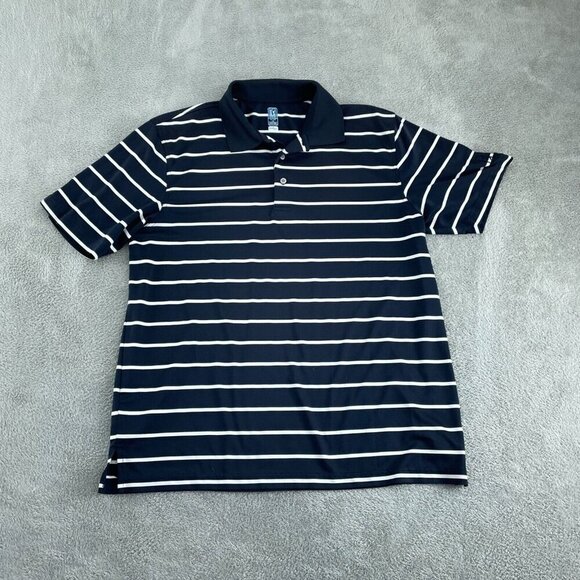 PGA Tour Airflux Navy & White Striped Polo Shirt XL 0031 - Picture 1 of 8